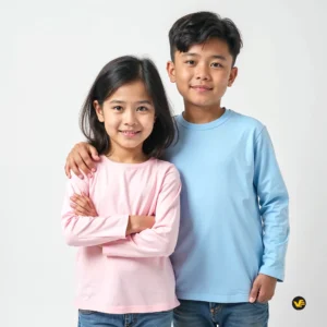 Kaos Anak Lengan Panjang Katun Combed 30s